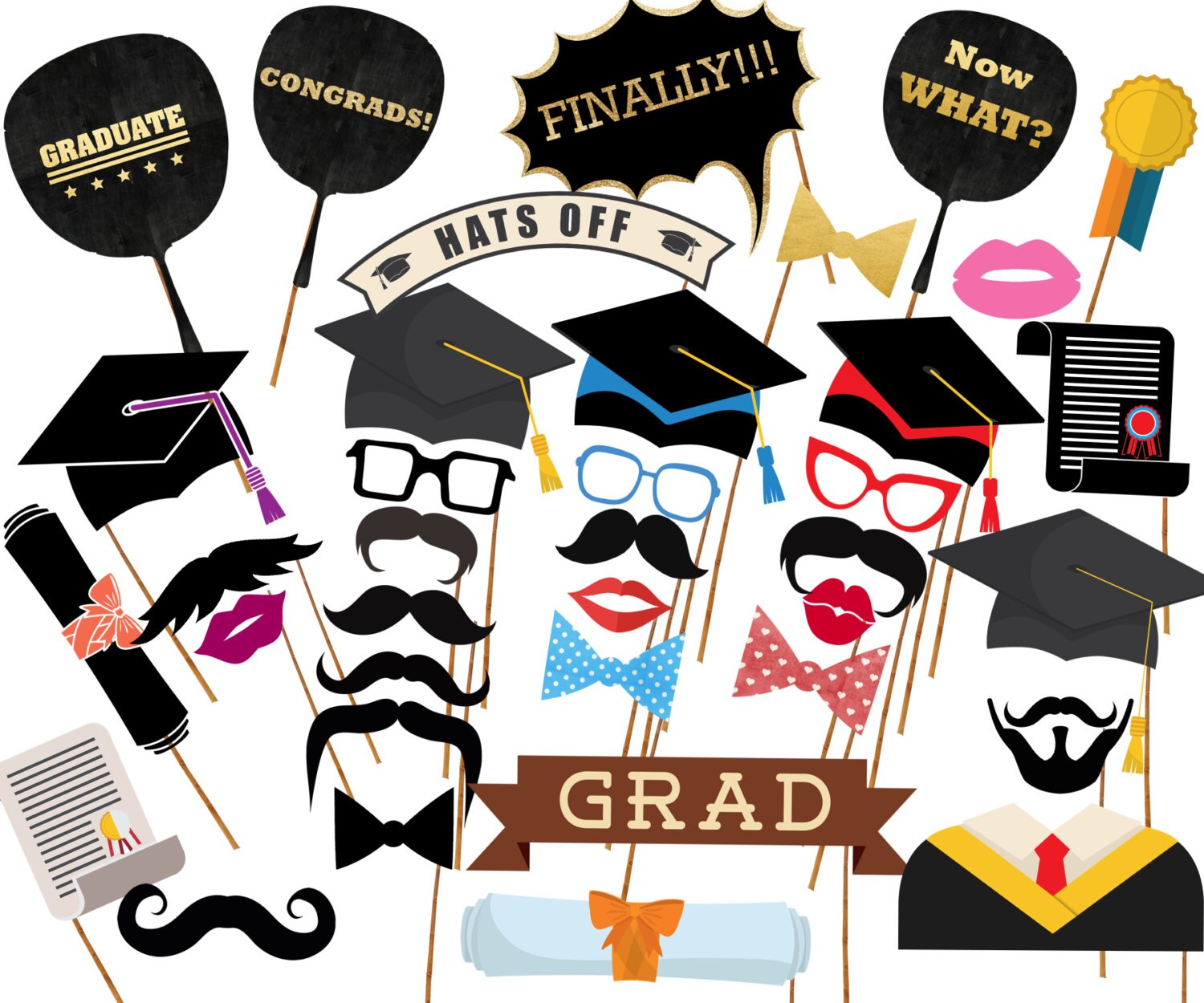 Graduation Photo Props PRINTABLE PHOTO PROPS by