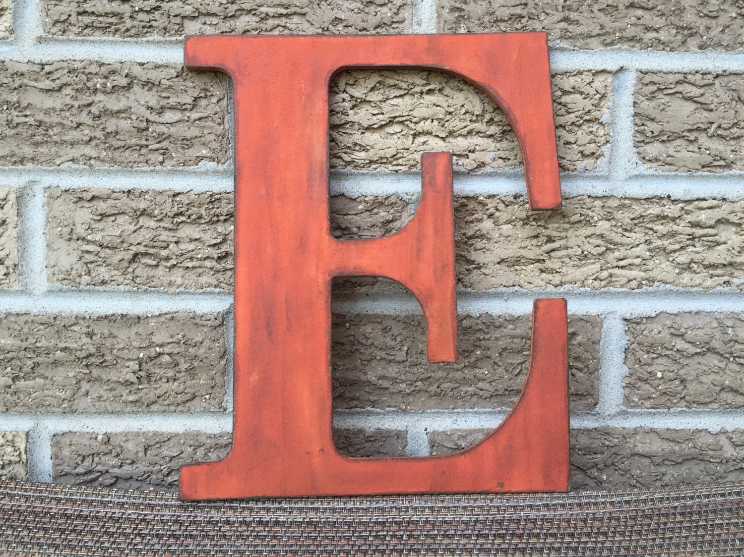 Rustic Distressed Initial Letters Rustic Persimmon Letters A B C D E F G H I J K L