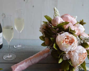 Faux Peony Wedding Bouquet