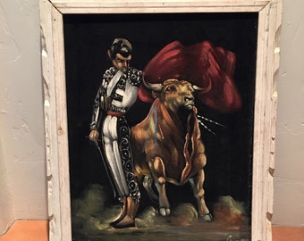 Authentic Velvet Bullfight Painting