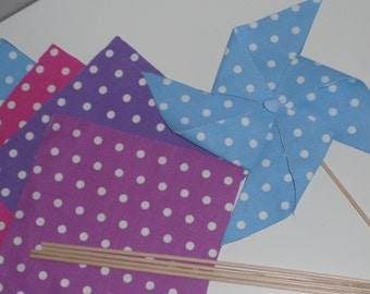 Kit versez 10 moulins à vent déco en tissu au choix