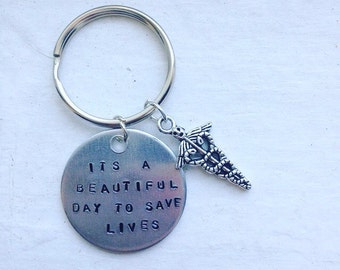 Its A Beautiful Day To Save Lives Greys Anatomy Keychain
