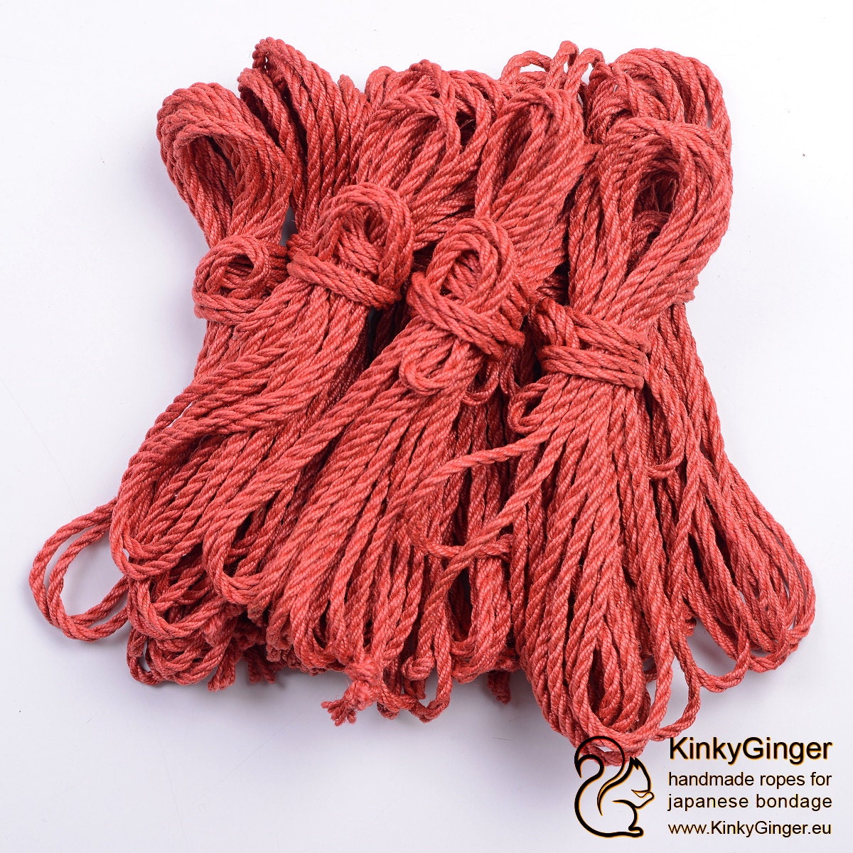 Jute rope 5 mm red 8 pieces for Japanese bondage by KinkyGinger