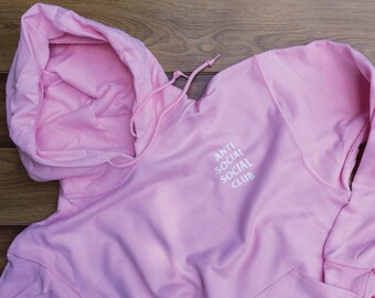 AntiSocial Social Club Hoodie Anti Social Social Club Hooded Kanye Sweatshirts Pink - Unisex Hoodie - Kanye West - Concert Hoodie