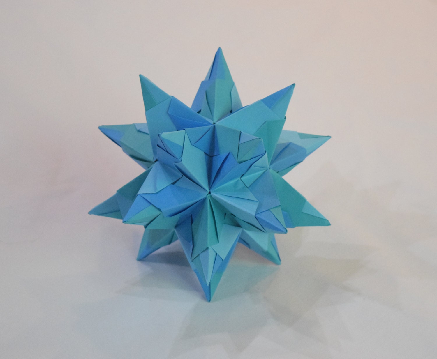 Sea Sky Bascetta Star Blue Modular Origami Bascetta Pattern