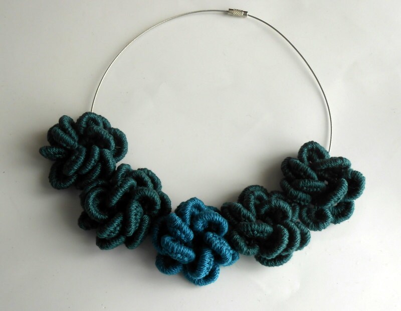 Crochet flower necklace