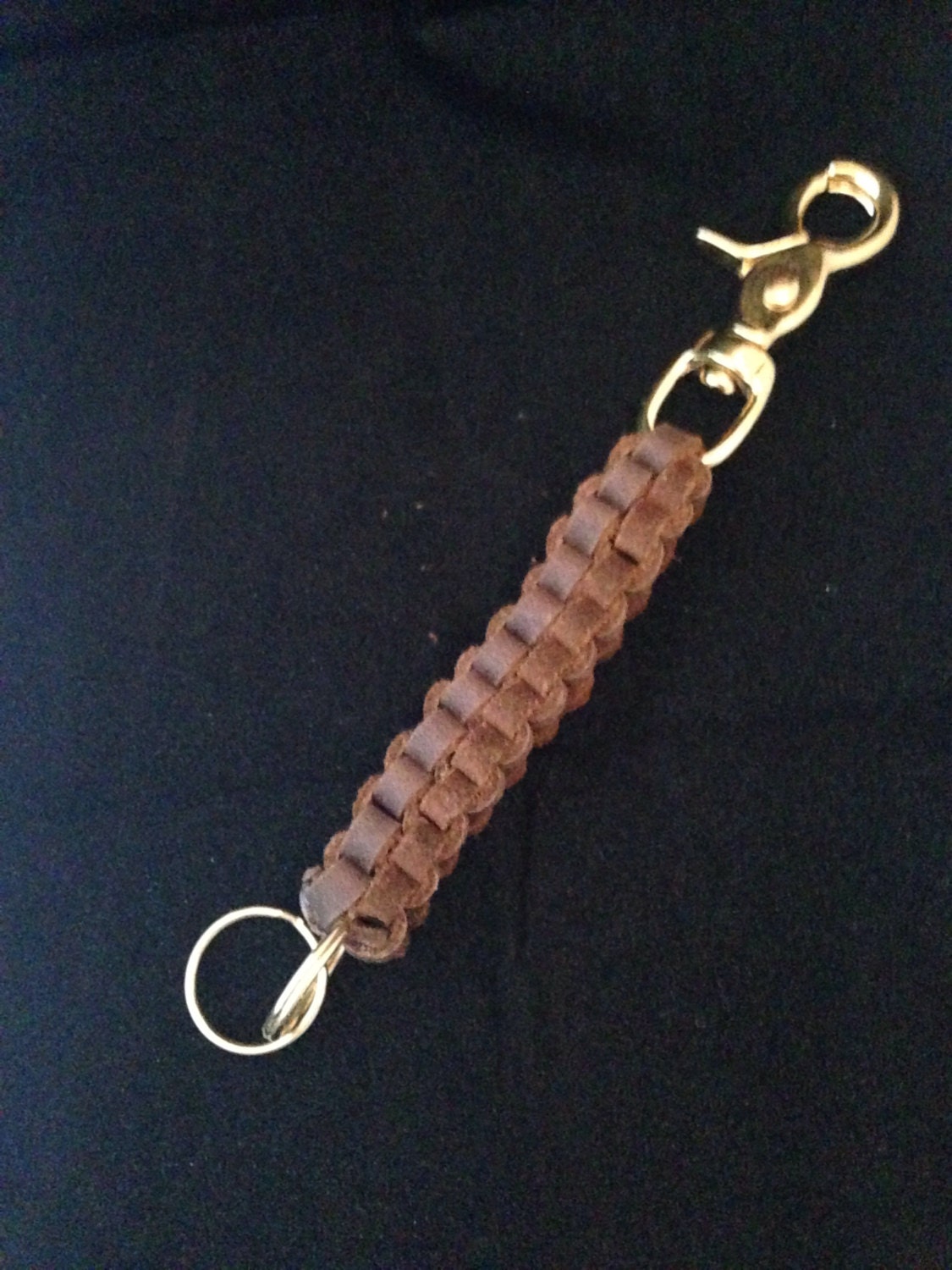 Leather Box Braid Keychain by GoofyfootGifts on Etsy
