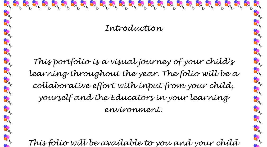 Portfolio introduction page