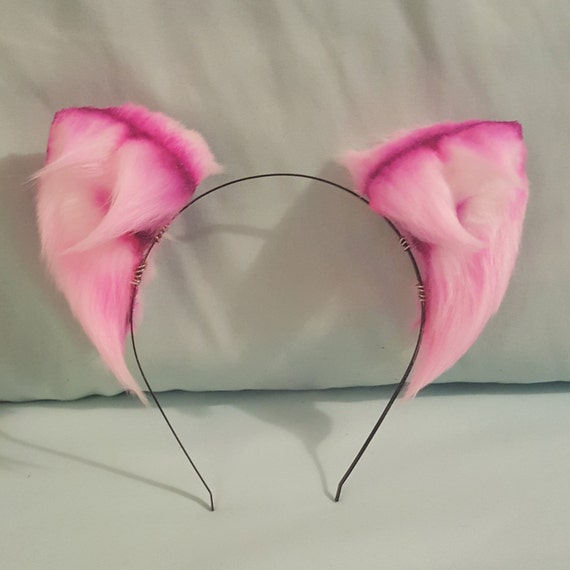 Neon pink cat ears