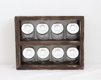 Rustic Spice Rack - Includes Jars