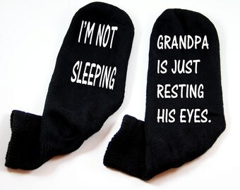 Wine Socks, Grandpa Stocking Stuffer, Grandpa's not sleeping, Gift for Grandpa, Dad Gift, Funny Socks, Mens size