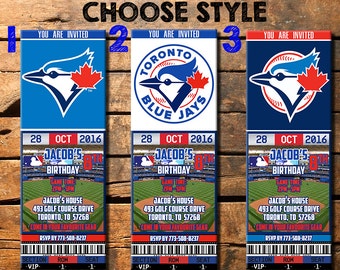 Toronto Blue Jays Birthday Ticket Invitation, Toronto Blue Jays Invite, Toronto Blue Jays, Toronto Blue Jays Invitations