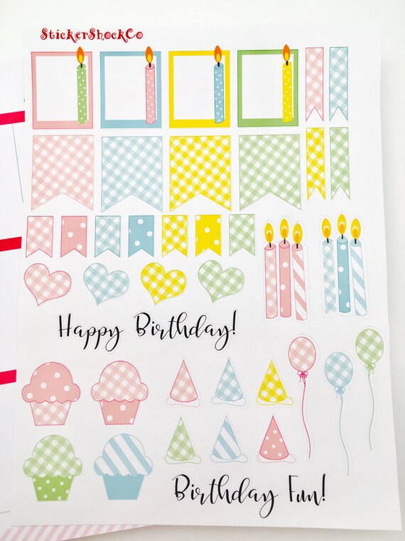 happy birthday stickers birthday fun stickers birthday kit