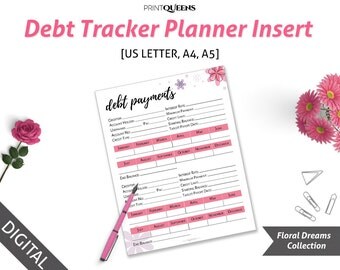 Debt Tracker, Debt Planner, Debt Payoff, A5 finance planner, Finance Binder, Debt Snowball, finance planner, A5/A4/Letter Size