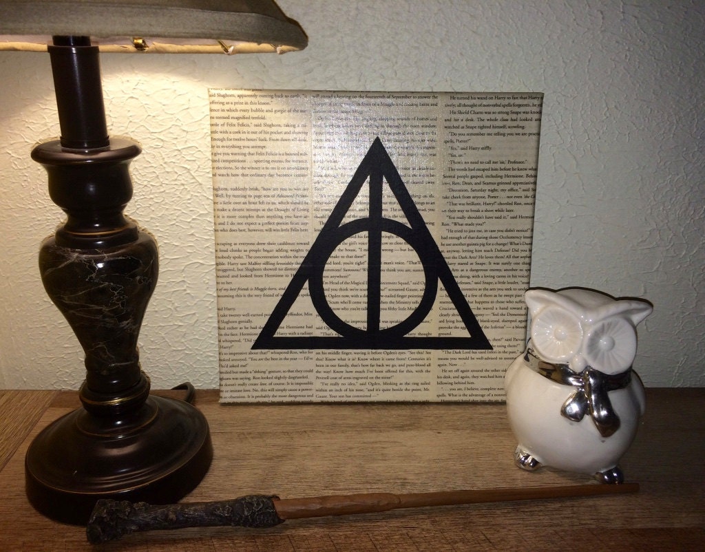 Harry Potter Silhouette Painting Deathly Hallows Symbol