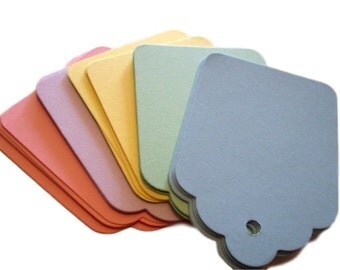 Gift Tags, Large Tags, Set of 50, Pastel Tags, Wedding Favors, Price Tags
