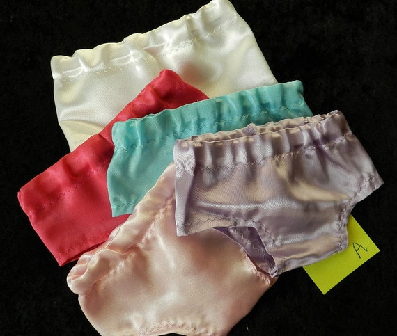 Package of 5 Satin Panties made to fit 18 inch Dolls in White