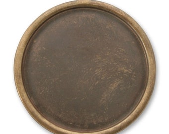2 Vintaj 32mm Circle Bezel, Natural Brass (P390)