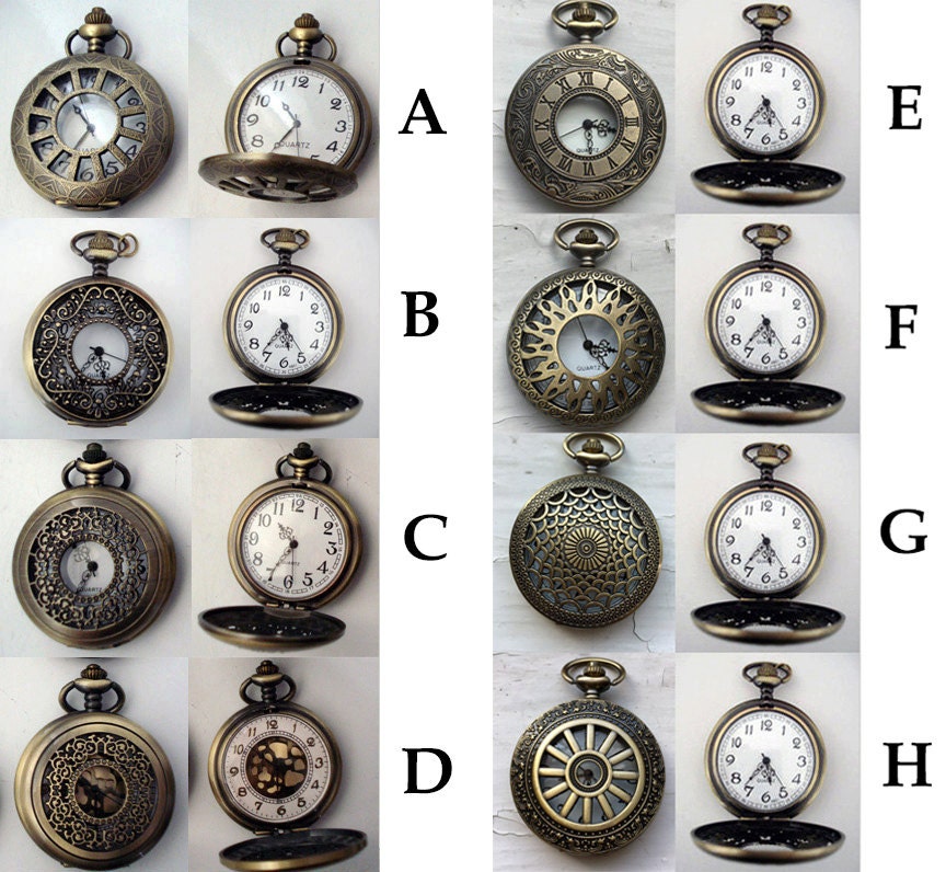 Custom Pocket Watch Personalized Bronze Photo Pocket Watch