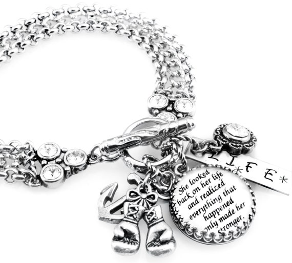 Life Quote Engraved Bracelet Inspirational by BlackberryDesigns