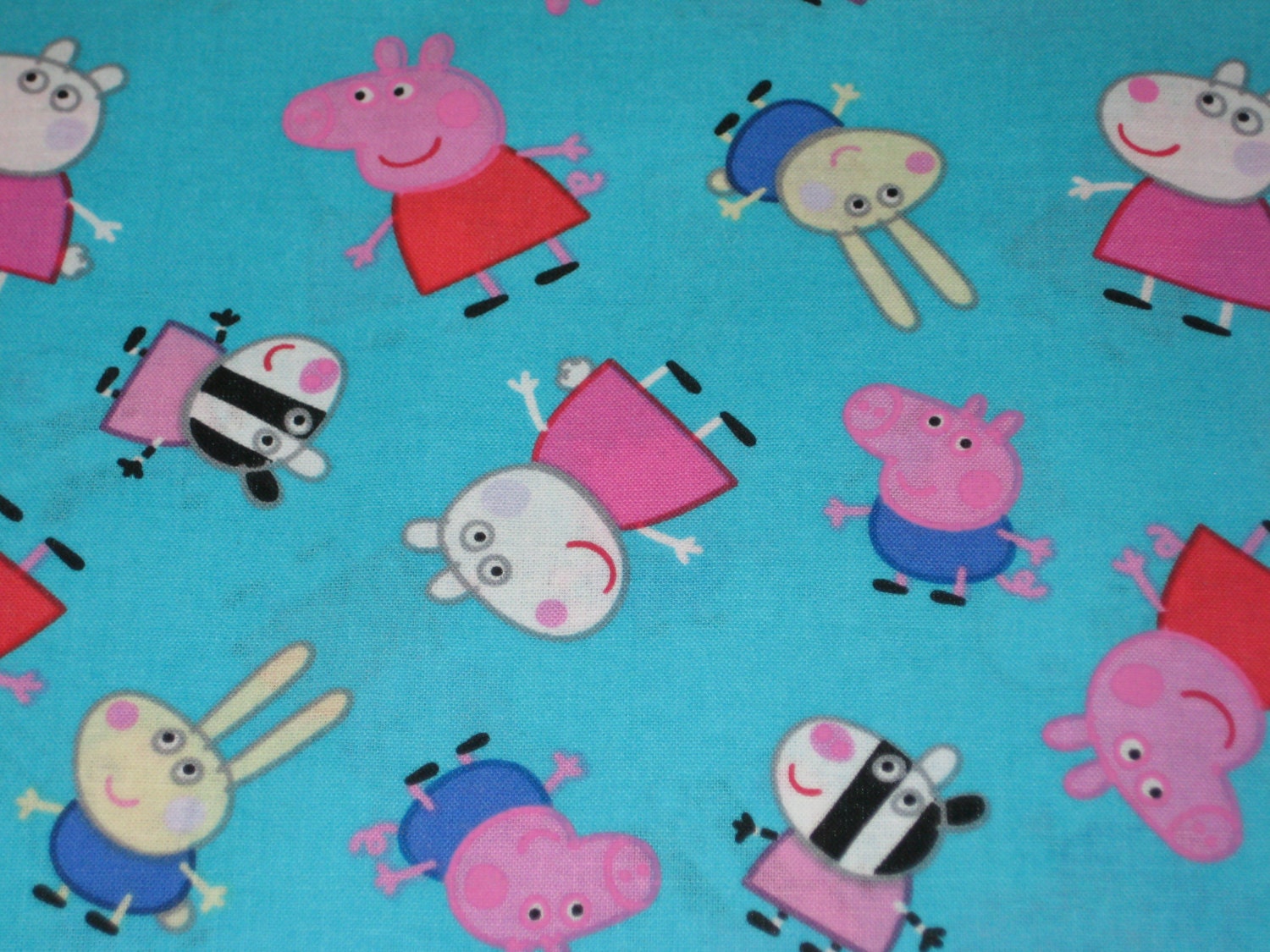 Nickelodeon Peppa Pig Peppa and Friends on blue Cotton