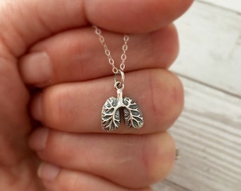Anatomically Correct Human Lungs Necklace - Sterling Silver - Lung Jewelry - Anatomically Correct Jewelry