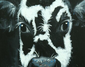 Cow painting 1122 12x16 inch original animal portrait oil painting by Roz