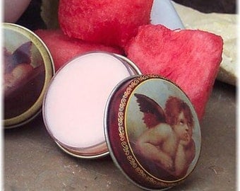 Watermelon Lip Balm, Handmade Lip Balm, Lip Butter, Lip Balm in Slider Tin, Soothing Lip Balm