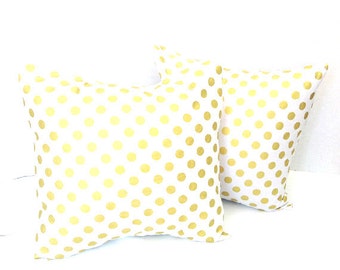 Metallic Gold White Gold Quatrefoil Pillow Covers Throw