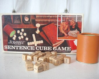 Vintage Scrabble Sentence Cube Game, Word Game, Word Cubes, Sweet Nothings, Family Game Night
