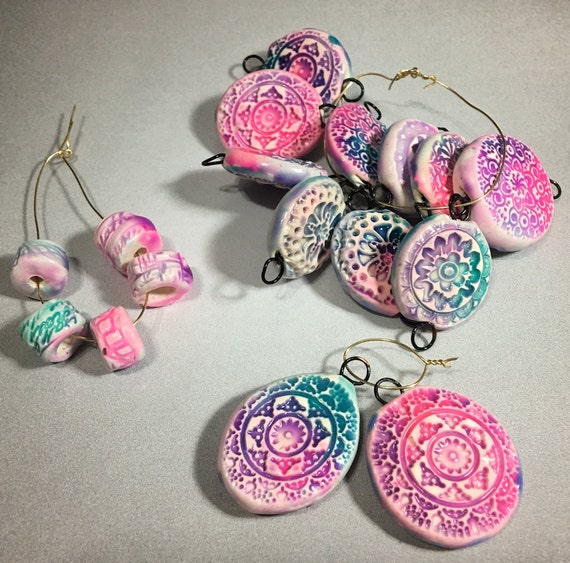 Unique Polymer Clay Components Connectors and Beads by BevChoyArt