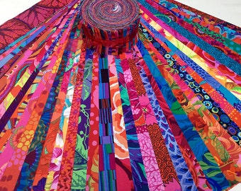 Kaffe Fassett Collective BOLD BRIGHT Strip Roll 2.5" Precut Fabric Quilting Cotton Strips Jelly Roll Westminster Fibers