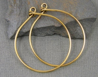 Large Antique Gold Hoop Earring Finding Wire Earring Components 16 Gauge |NU4-4|2 XN