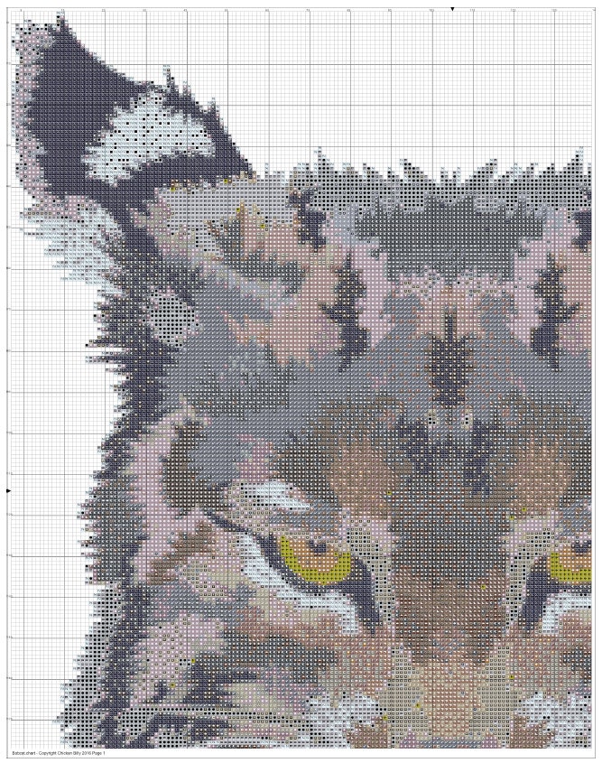 Bobcat. Cross Stitch pattern, Digital Download PDF. Geometric design of ...