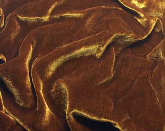 Iridescent AMBER Silk Velvet Fabric - fat 1/4