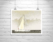 Soft spring sunshine: Sailboat Art, Sailing Print, Nautical Art, Boat Photography, Sailboat Picture, Pale Yellow, Sea, Block Island, Ocean, Boats, Ships