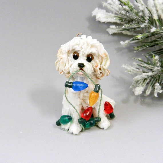 maltipoo white and apricot christmas ornament by maltipoo white and apricot christmas ornament by