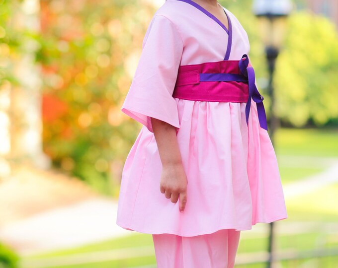 Princess Mulan - Pink Outfit - Little Girl Clothes - Birthday Outfit Girl - Toddler Boutique - Photo Prop - sizes 2T to 7 years