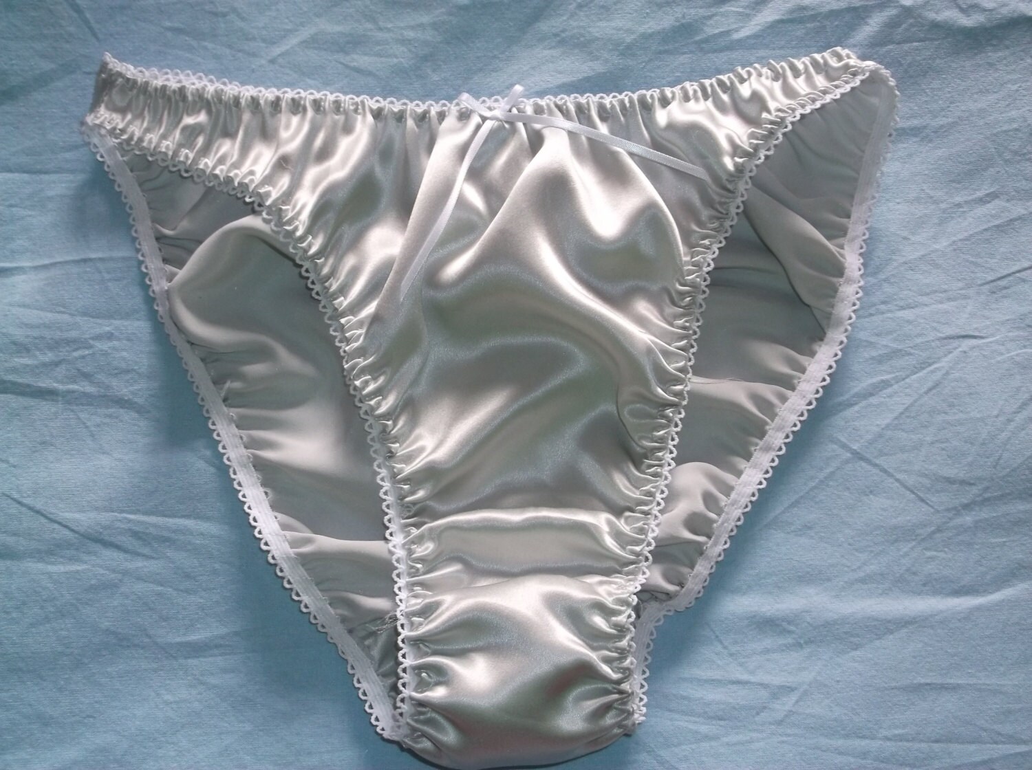 silver silk pants