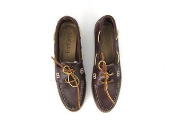 ladies brown leather boat shoes