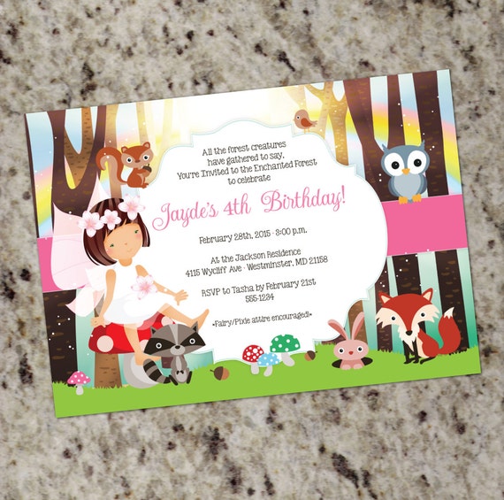 Enchanted Forest Invitation - Woodland Fairy Party Invitation by ...