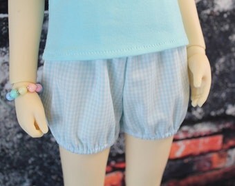 Pastel Gingham Bubble Shorts for SD BJD, 1/3 Clothes, Pumpkin Shorts