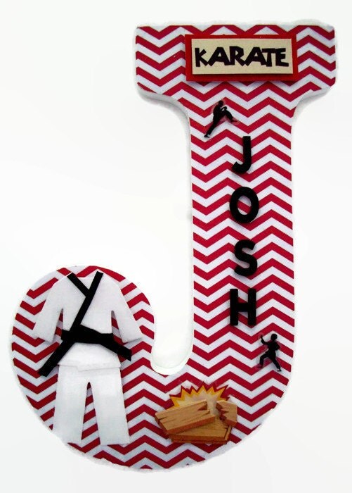 Karate Wood Letters Martial Arts Wall Letter Boys Bedroom