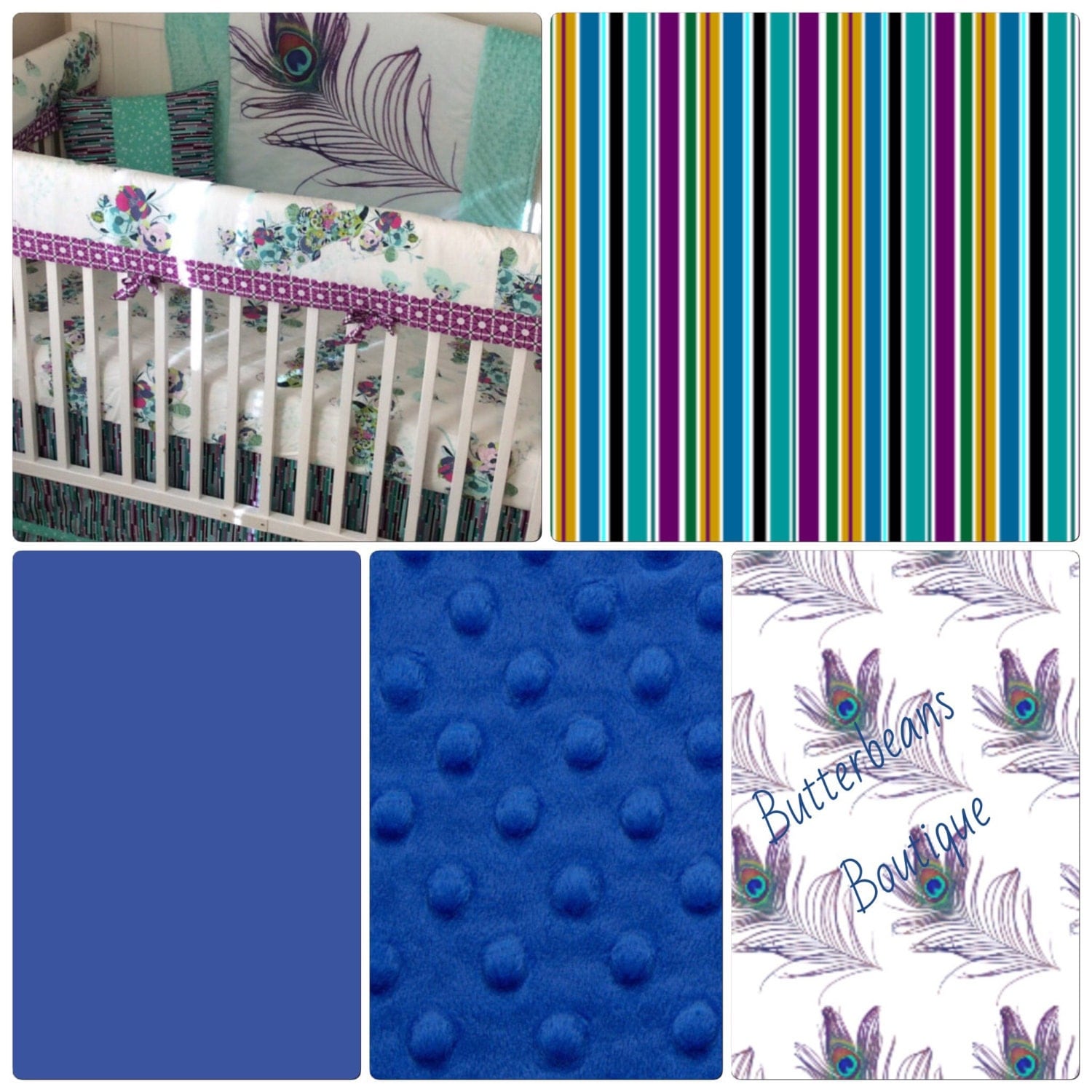 DEPOSIT Crib Bedding Royal Blue Gold and by ...