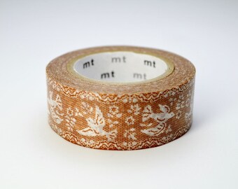 mt ex washi paper masking tape - lace - birds