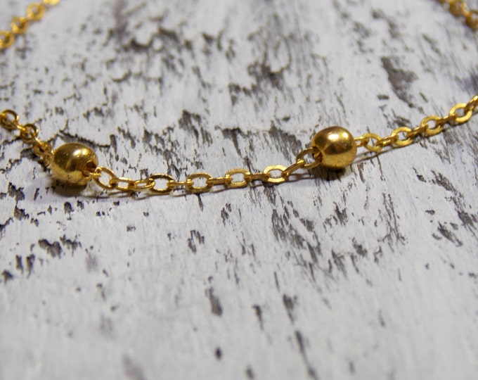 Gold Ankle Bracelet Boho Chic Ball Chain Beach Jewelry Ankle Jewelry Gold Chain Anklet Bohemian Layer Delicate Simple Minimalist Ball Chain