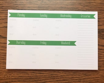 Meal Planner Notepad, Magnetic Grocery To Do List