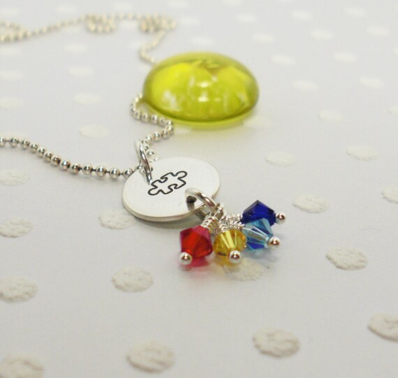 Autism Puzzle Piece Necklace Autism by JustDuckieDesigns on Etsy