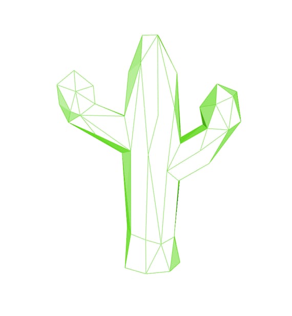 Cactus 3d papercraft. You get a PDF digital file template and