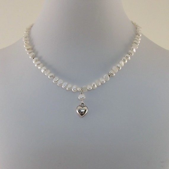 Freshwater Pearl Child Necklace Seed Pearl Necklace Silver